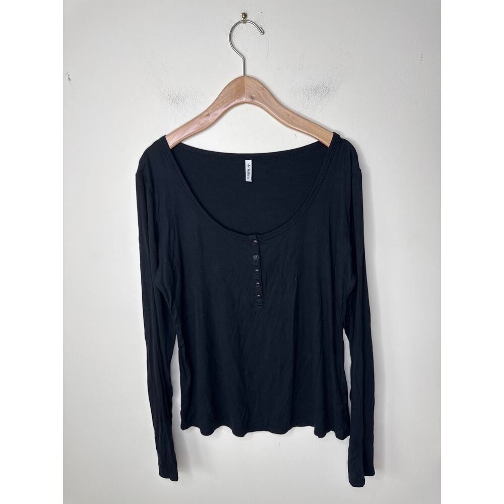 HALARA Set of (2) Ribbed Henley Neck Long Sleeve Slim Casual T-Shirt Size XL - Picture 2 of 9